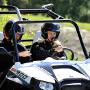 7 June: Crown Princess Mette-Marit visits the youth project Driv for your Life at Melhus. Here, she got to testdrive an ATV with Knut Ove Børseth (Photo: Ned Alley / NTB scanpix)